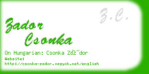 zador csonka business card